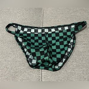 New green checkered bikini briefs